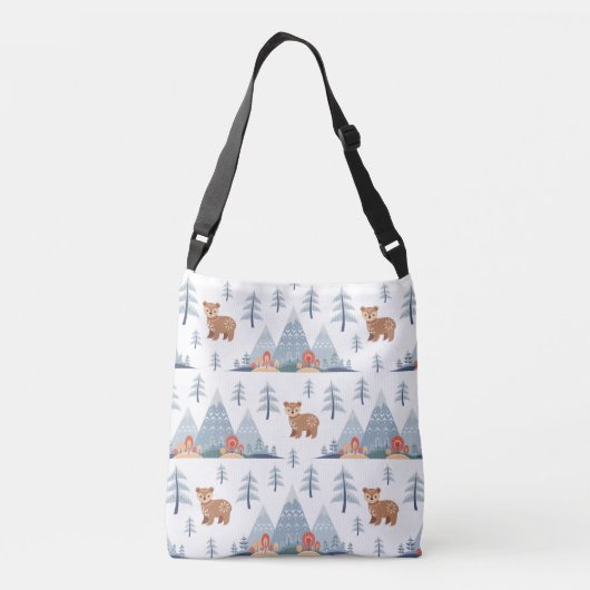 Cute Nordic Holiday Beer Pattern Crossbody Tas (Achterkant)
