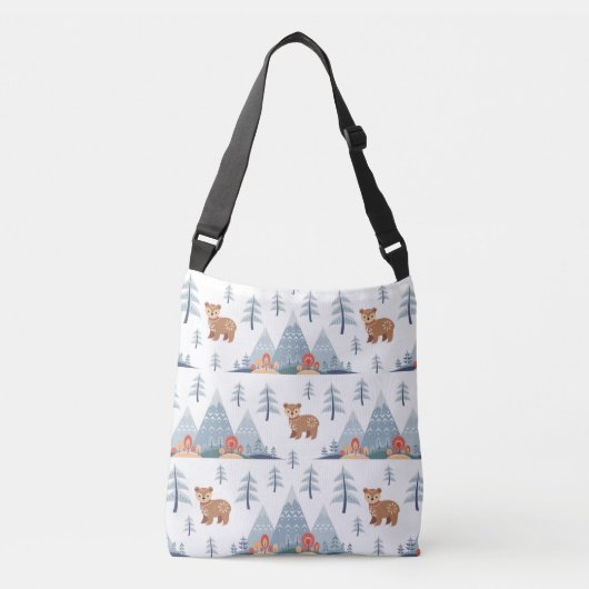 Cute Nordic Holiday Beer Pattern Crossbody Tas (Voorkant)