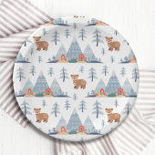 Cute Nordic Holiday Beer Pattern Papieren Bordje