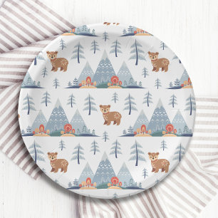 Cute Nordic Holiday Beer Pattern Papieren Bordje