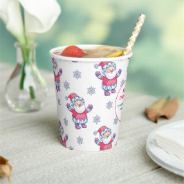 Cute Nordic Santa Snowflake Pattern Papieren Bekers