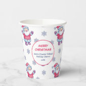 Cute Nordic Santa Snowflake Pattern Papieren Bekers (Links)
