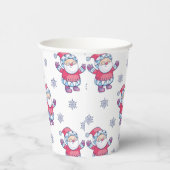 Cute Nordic Santa Snowflake Pattern Papieren Bekers (Rechts)