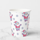Cute Nordic Santa Snowflake Pattern Papieren Bekers (Voorkant)