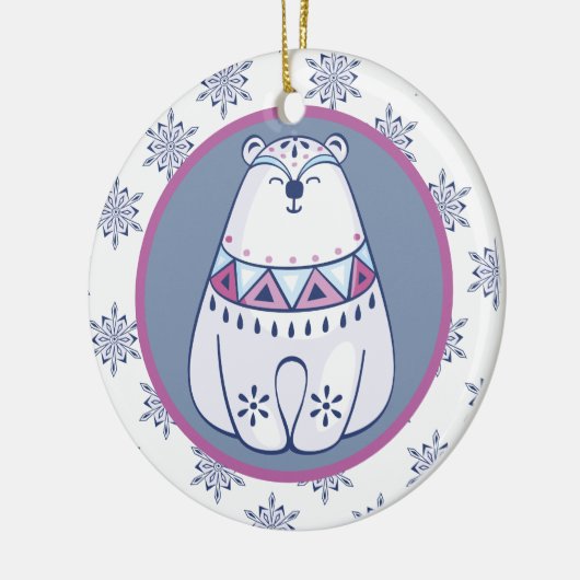 Cute Nordic Style Polar Beer Kinder op maat Keramisch Ornament (Links)