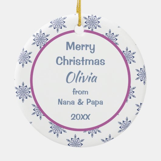 Cute Nordic Style Polar Beer Kinder op maat Keramisch Ornament (Achterkant)