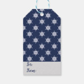 Cute Nordic Style Polar Beer Snowflake Cadeaulabel (Achterkant)