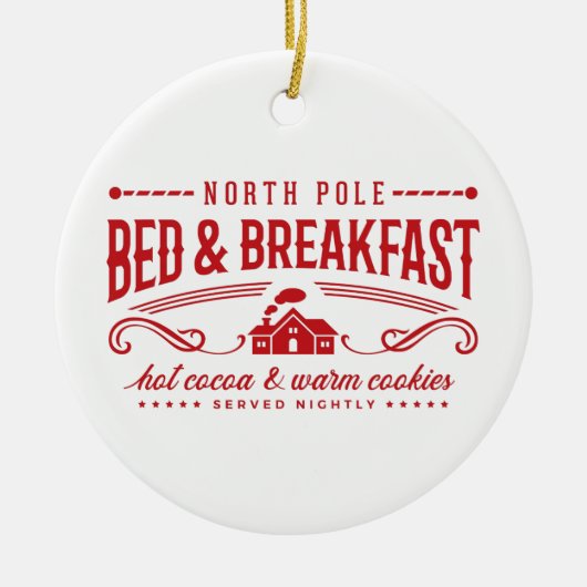 Cute North Pole Bed and Breakfast Keramisch Ornament (Voorkant)
