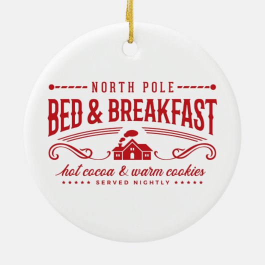 Cute North Pole Bed and Breakfast Keramisch Ornament (Achterkant)