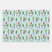 Cute North Pole Kerstpinguins Inpakpapier Vel (Voorkant 3)