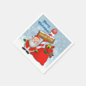 Cute North Pole Santa Napkins Servetten (Hoek)