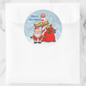 Cute North Pole Santa Ronde Sticker (Tas)