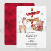 Cute North Pole Winter Theme Baby shower Kaart (Voorkant / Achterkant)