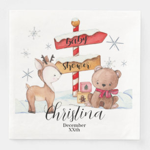 Cute North Pole Winter Theme Baby shower Servet