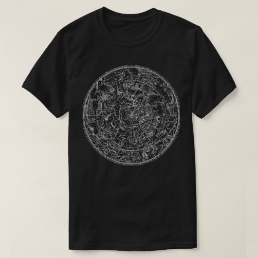 Cute North Sky Map Star Chart Constellatio T-shirt (Design voorkant)