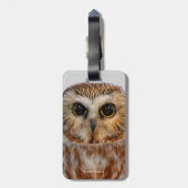 Cute Northern Saw Whet Owl Bagagelabel (Achterkant verticaal)