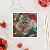 Cute Norwegian Forest Cat Christmas Personalized  Servet (Insitu)