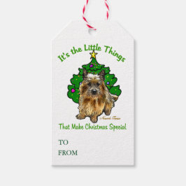 Cute Norwich Terrier Kerstmis Cadeaulabel