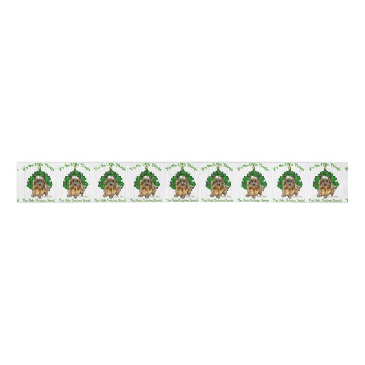 Cute Norwich Terrier Kerstmis Grosgrain Lint (Voorkant)