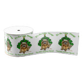 Cute Norwich Terrier Kerstmis Grosgrain Lint (Spoel)