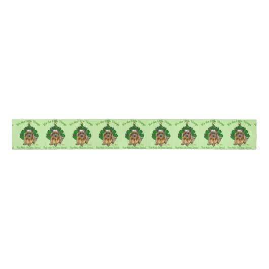 Cute Norwich Terrier Kerstmis Grosgrain Lint (Voorkant)