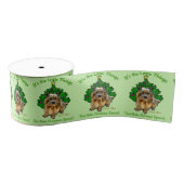 Cute Norwich Terrier Kerstmis Grosgrain Lint (Spoel)