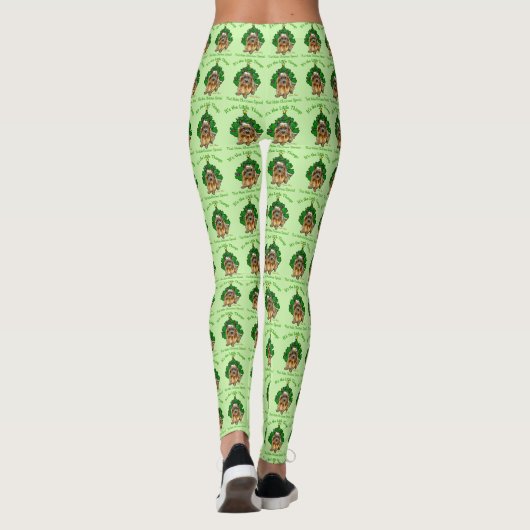 Cute Norwich Terrier Kerstmis Leggings (Achterkant)