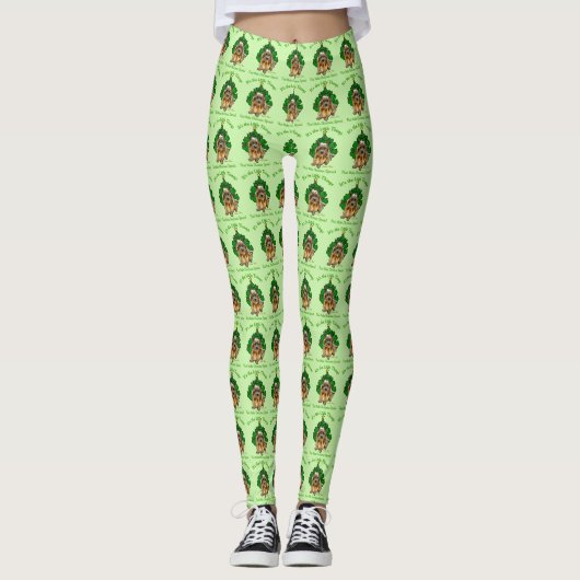 Cute Norwich Terrier Kerstmis Leggings (Voorkant)