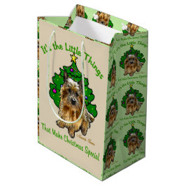 Cute Norwich Terrier Kerstmis Medium Cadeauzakje