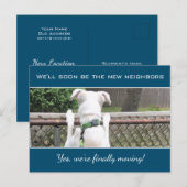 Cute Nosey White Puppy Dog Spying on Buren Aankondigingskaart (Voorkant / Achterkant)