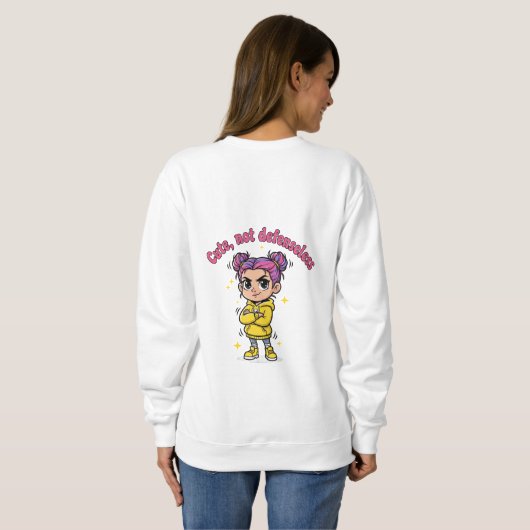 Cute, Not Defenseless Women's Hoodie Trui (Achterkant volledig)