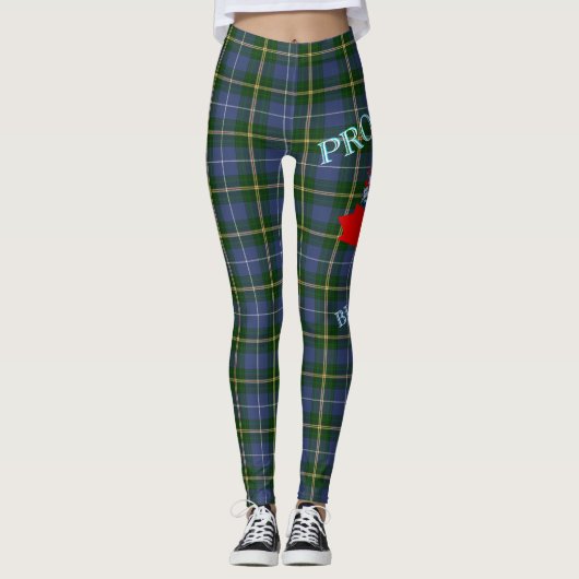 Cute Nova Scotia Lighthouse tartan over de hele we Leggings (Voorkant)