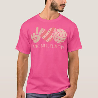 Cute ns Volley Girls Player Peace Love Volleyball  T-shirt