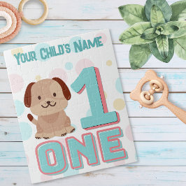 Cute Number 1 Dog Puzzle | Gepersonaliseerd Legpuzzel