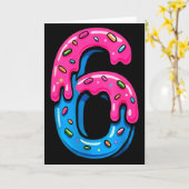 Cute Number 6 Ice Cream Drip 67 Meme Costume Coupl Kaart (Gele Bloem)