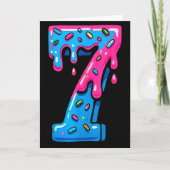 Cute Number 7 Ice Cream Drip 67 Meme Costume Coupl Kaart (Voorkant)
