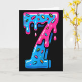Cute Number 7 Ice Cream Drip 67 Meme Costume Coupl Kaart (Gele Bloem)