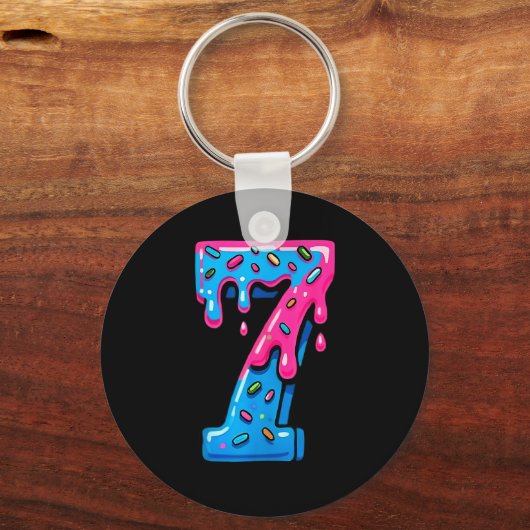 Cute Number 7 Ice Cream Drip 67 Meme Costume Coupl Sleutelhanger (Voorkant)
