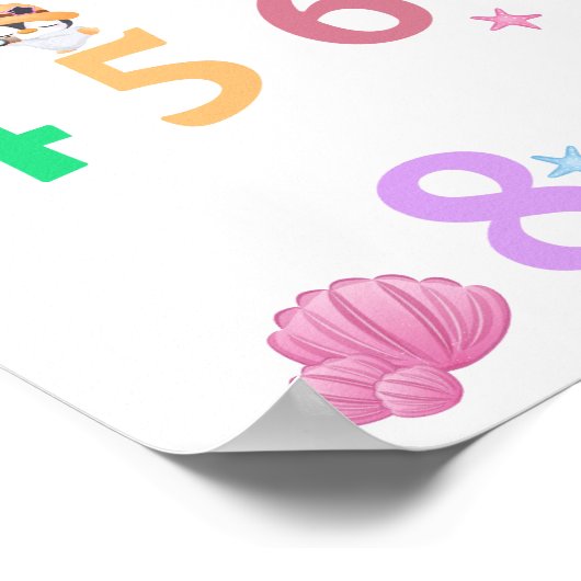Cute Number Baby Nursery Poster | Poster onderwijs (Hoek)