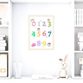 Cute Number Baby Nursery Poster | Poster onderwijs