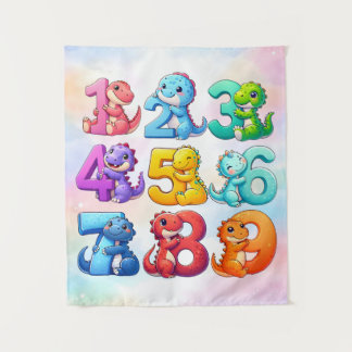 Cute Numbers Animals Maths Poster for Kids Wandkleed