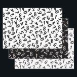 Cute Numbers Black White Grey Pattern Mathematics Inpakpapier Vel<br><div class="desc">Dit schattige aantalpatroon met subtiele kleurencombinaties is ontworpen voor wiskunde en aantalliefhebbers. Bekijk onze andere tinten in onze collecties op Zazzle!</div>
