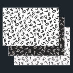 Cute Numbers Black White Grey Pattern Mathematics Inpakpapier Vel<br><div class="desc">Dit schattige aantalpatroon met subtiele kleurencombinaties is ontworpen voor wiskunde en aantalliefhebbers. Bekijk onze andere tinten in onze collecties op Zazzle!</div>