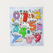 Cute Numbers Characters Maths Poster for Kids Wandkleed (Voorkant)