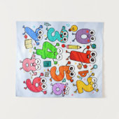 Cute Numbers Characters Maths Poster for Kids Wandkleed (Voorkant (horizontaal))