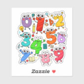 Cute Numbers Characters Sticker for Kids (Vel)