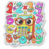 Cute Numbers Math Sticker for Kids School (Voorkant)
