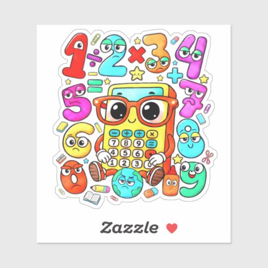 Cute Numbers Math Sticker for Kids School (Vel)