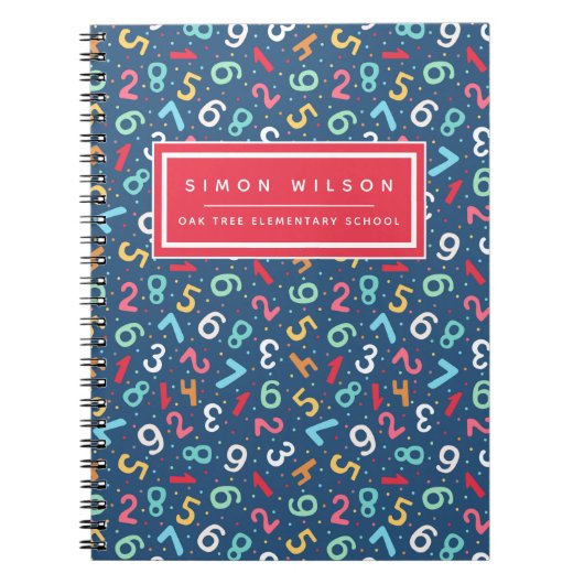Cute Numbers Pattern - Kinder of leraar Notitieboek (Voorkant)