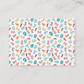 Cute Numbers Pattern - Substitutionale leraar/Tuto Visitekaartje (Achterkant)